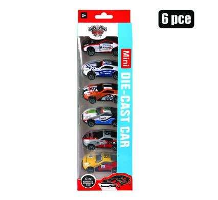 Die cast set racers 6.5cm each 6pc