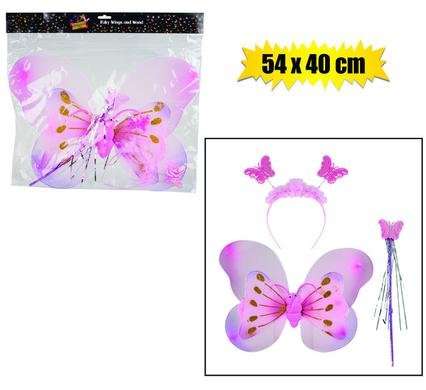 Dress up wings/wand/band bttrfly 54x40cm