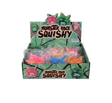 Novelty squeezy monster face asstd 7x9cm
