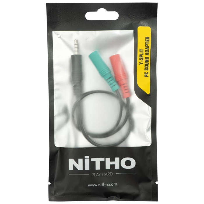 Nitho Y-Split PC Sound Adapter M/F Stereo sound & chat Microphone