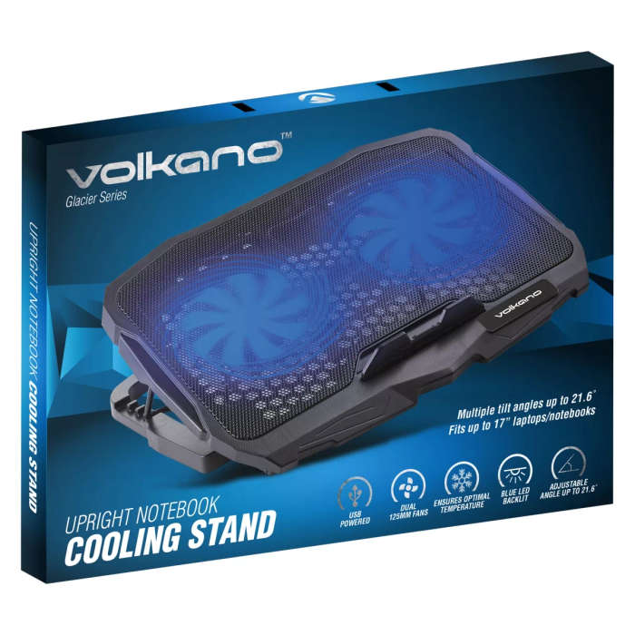 Volkano Glacier Series upright Notebook Cooling stand with Dual fans