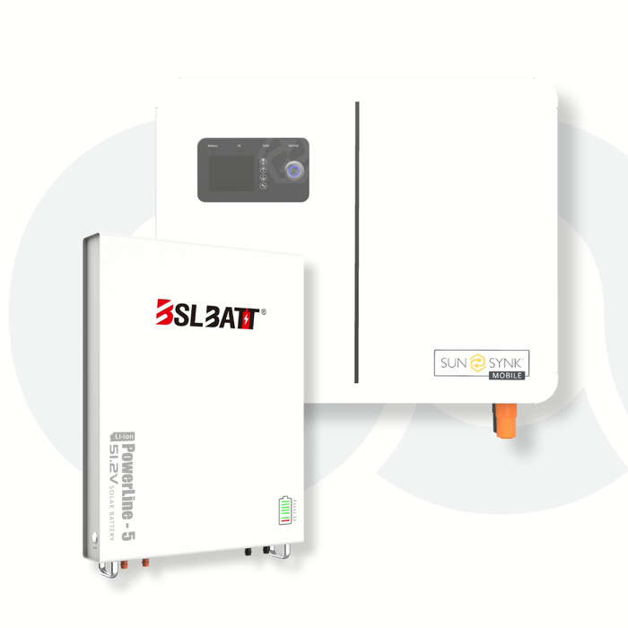 MAD Kit SunSynk 6kW Lynks Inverter + BSL Battery 51.2V - Powerline 100Ah  (5.1 kWh)