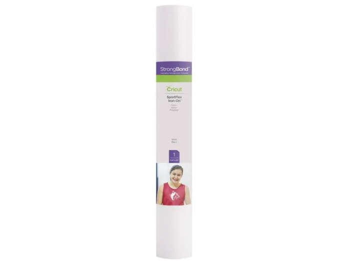 2007661 - Cricut SPortFlex Iron-On 28x60cm (White) Thin and Lightweight to stretch and flex on ac...