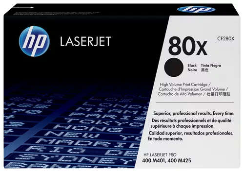 HP 80X Black High Yield Toner Cartridge 6,900 Pages Original CF280X Single-pack