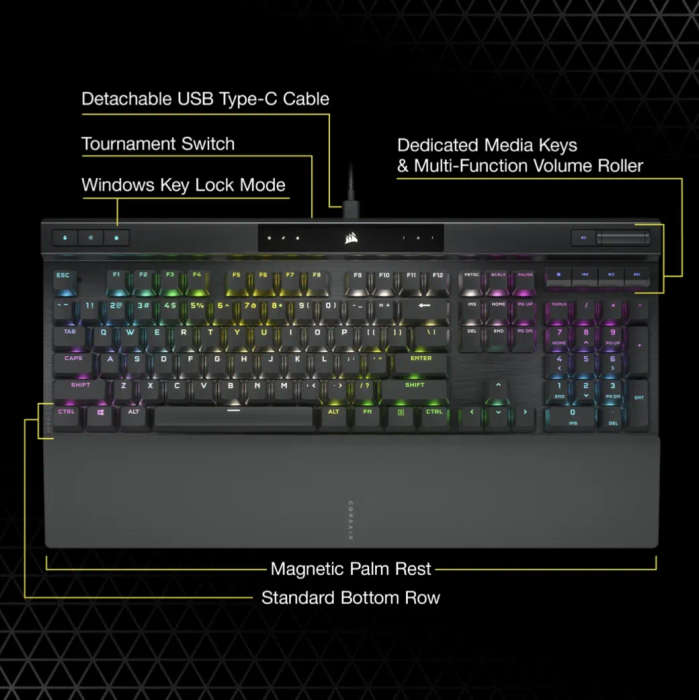 Corsair K70 RGB Pro Mechanical Gaming Keyboard Cherry MX Speed