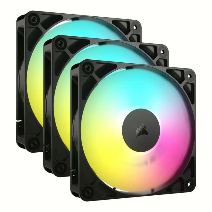 Corsair RS120 ARGB 120mm PWM Computer Case Fan Black 3-pack