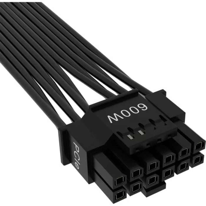 CORSAIR 12+4pin PCIe Gen 5 Type-4 600W 12VHPWR cable; flat ribbon; black