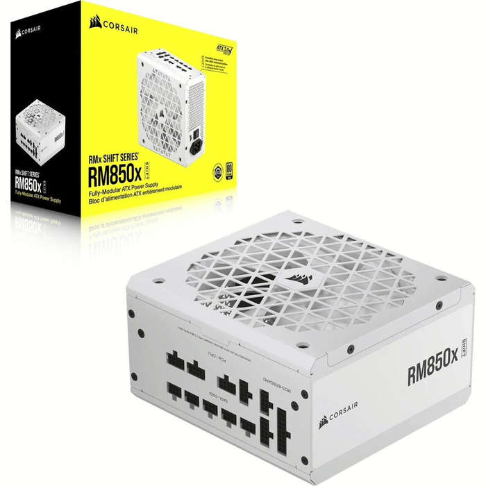 Corsair RM Series RM850x Shift 850 Watt 80 PLUS Gold Fully Modular ATX PSU - White