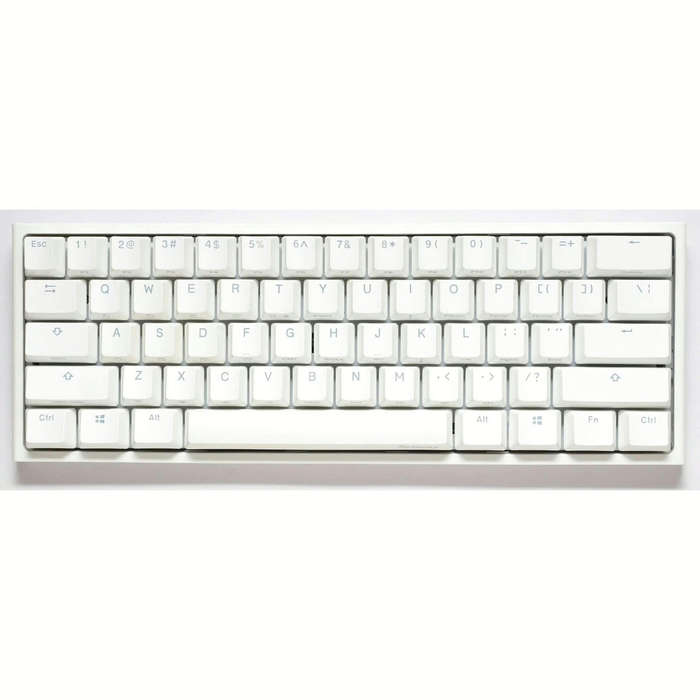 Ducky One 2 Pro Mini 60 Cherry MX Silent Red Linear Mechanical Wired Gaming Keyboard - White