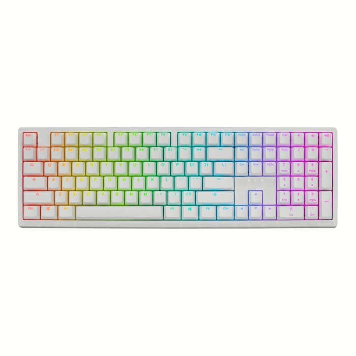 Ducky Zero 6108 Wireless RGB Gaming Keyboard White with Cherry MX2A Brown Tactile Switches