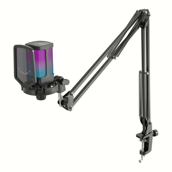 Fifine Q6T RGB Microphone with Pop Filter and Shock Mount Kit