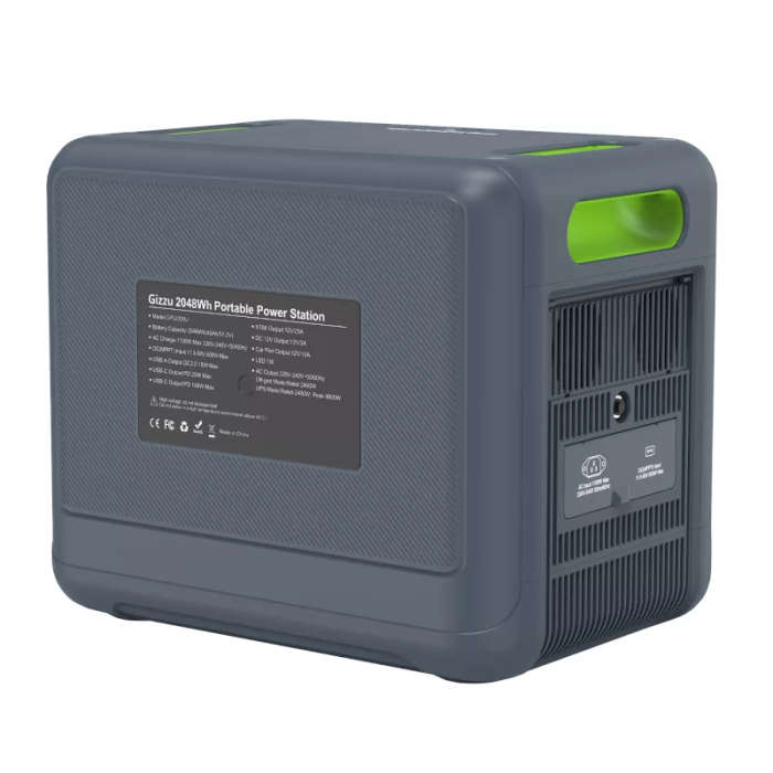 Gizzu Hero Pro 2400W 2048Wh UPS Fast Charge LifePO4 Portable Power Station with 2x SA Power Plugs