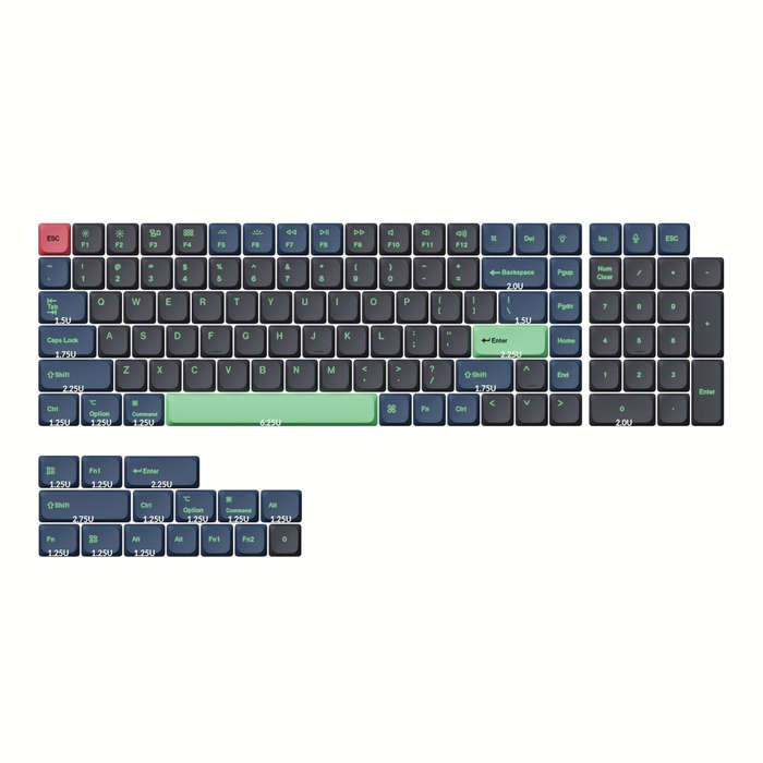 Keychron Low Profile Dye-Sub PBT LSA Full Set Keycap Set  Hacker Edition (133 Keys, PBT, Low P...