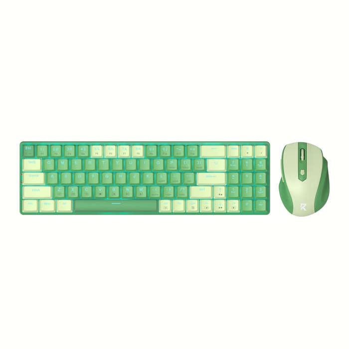 Redragon BS8772 Wireless Keyboard and Mouse Combo - Green/White