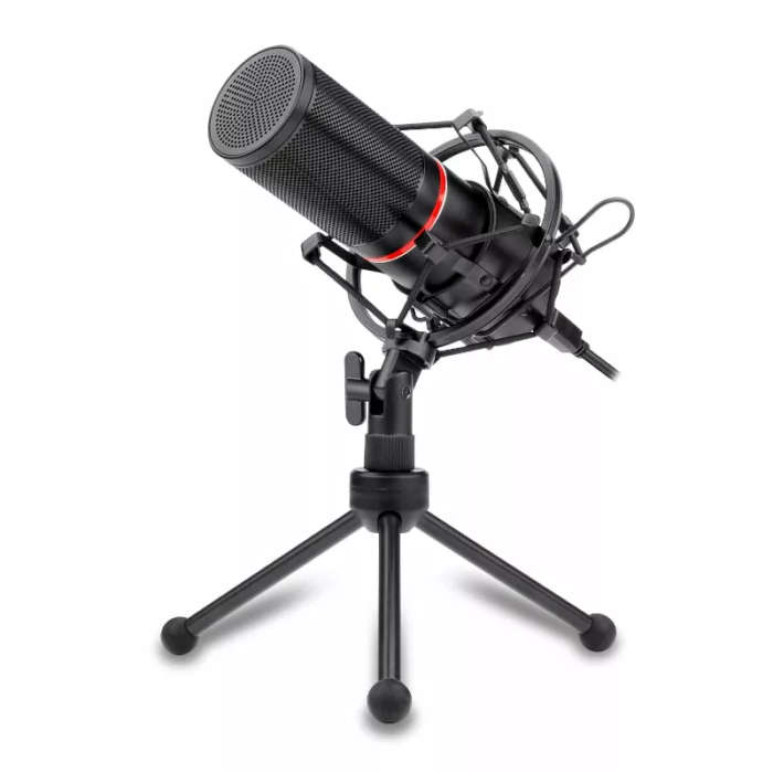 Redragon Cardioid USB Gaming Mic and Tripod - Black