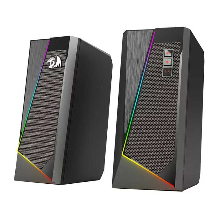 Redragon 2.0 Satellite Speaker ANVIL 2 x 3W RGB USB Aux Gaming Speaker Black