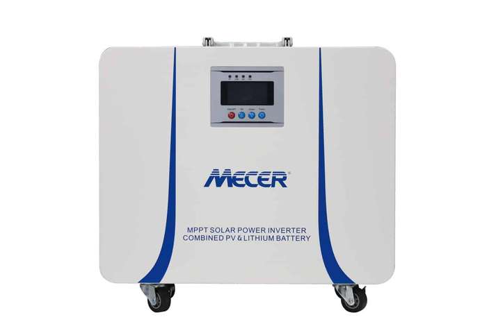 Mecer 1kVA 1kW Lithium Battery Inverter Trolley with 50Ah Lithium-ion Battery and 820W MPPT Contr...