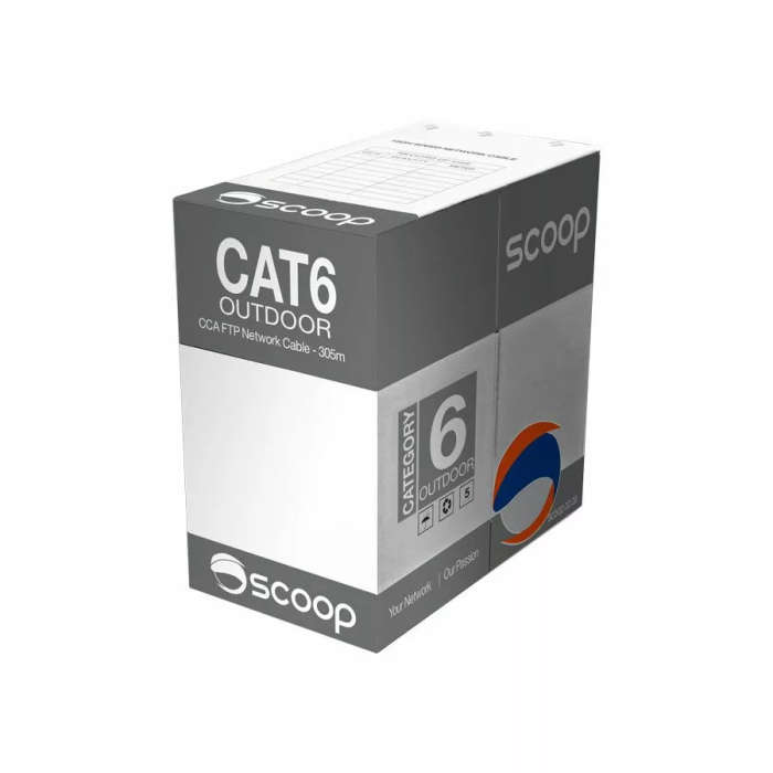 Scoop CAT6 FTP CCA Outdoor Box Cable 305m