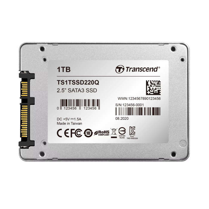 Transcend 1TB 2.5'' SATA3 SSD220Q SSD Drive - QLC