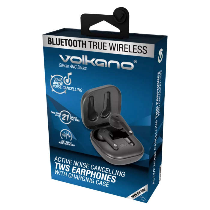Volkano Silento ANC Series Active Noise Cancelling TWS Earphones Black