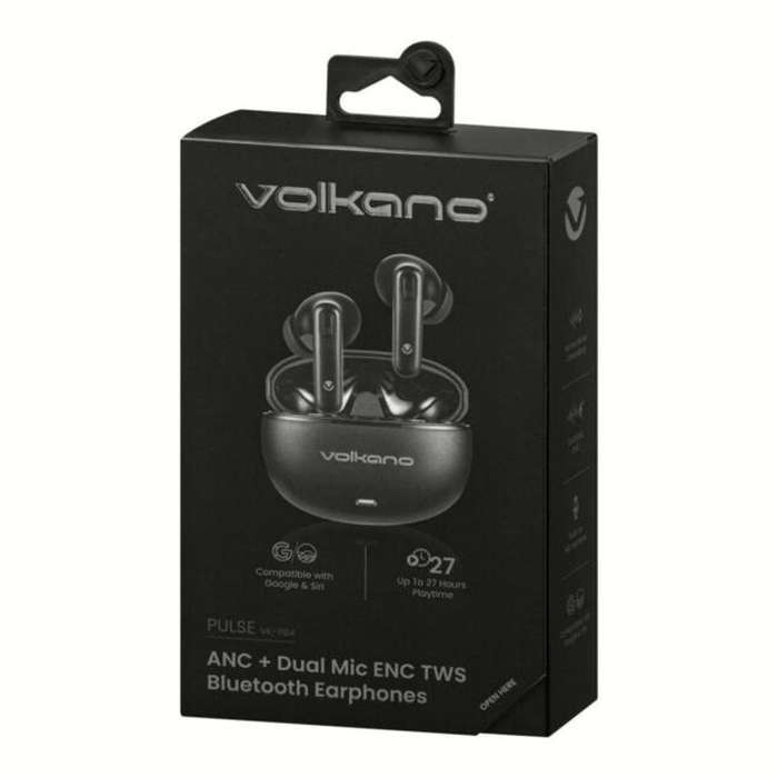 Volkano Pulse Series Wireless Earbuds with Charging Case Black