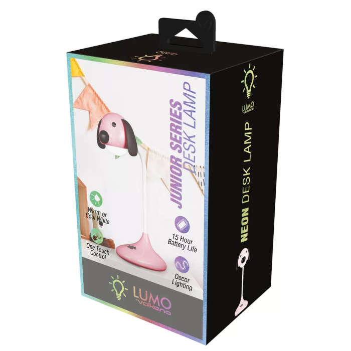 Volkano Lumo Neon Series LED Desk Lamp Pink Dog