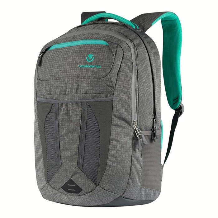 Volkano Crush Series 15.6-inch Notebook Backpack Grey Aqua