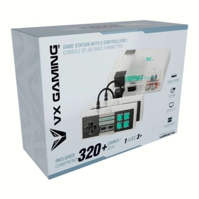 Volkano VX Gaming Classic 2.0 Series Game Station with 2 Controllers Clear