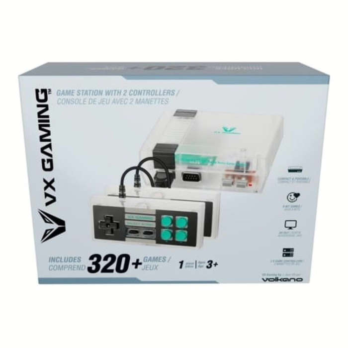 Volkano VX Gaming Classic 2.0 Series Game Station with 2 Controllers Clear