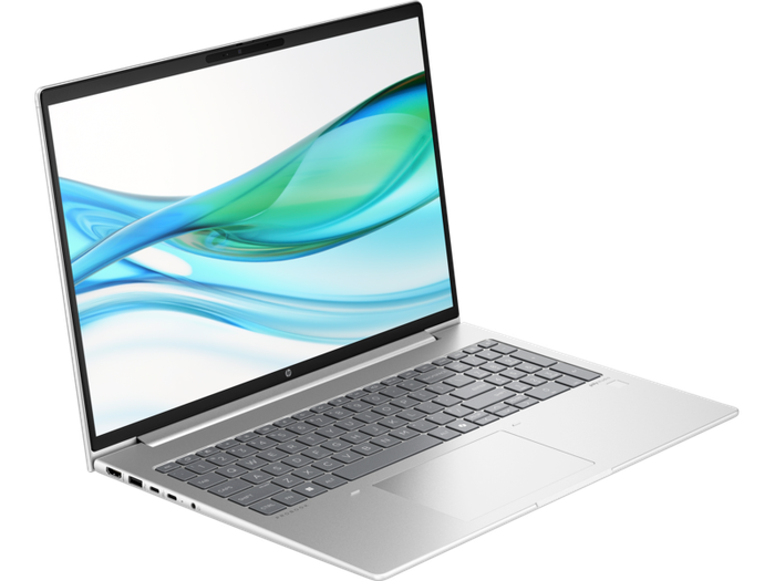 HP ProBook 465 G11 16 NaturalSilver WWAN T IRcam FPR CoreSet AHS WhiteBG FrontRightOpen