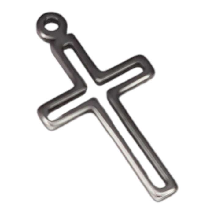 Cross pendant, stainless steel, 20mm