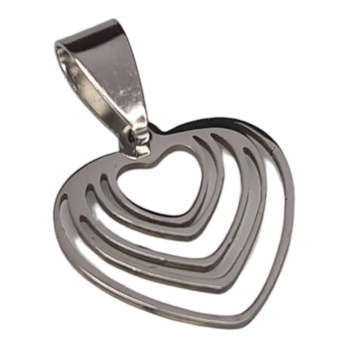Heart spiral pendant, stainless steel, 26mm