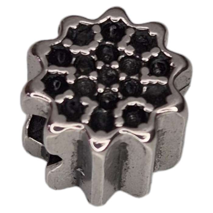 Bead in stainless steel, flower design, 12mm