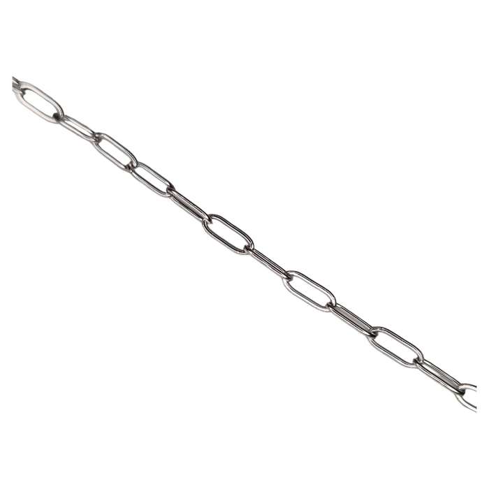 Stainless Steel paperclip chain, 3x6mm, 50cm
