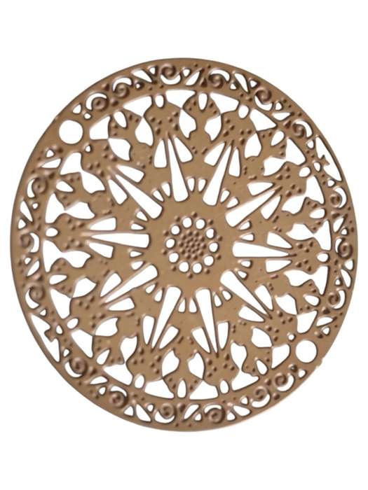 Rose gold Mandala disc Pendant, Stainless steel, 1.8cm in diameter, 1mm hole diameter on either side