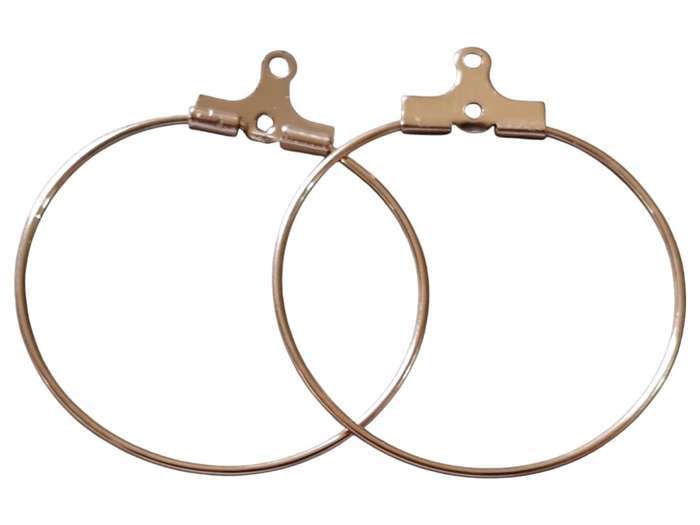 1 pair charm earring hoops, rose gold stainless steel, 22mm