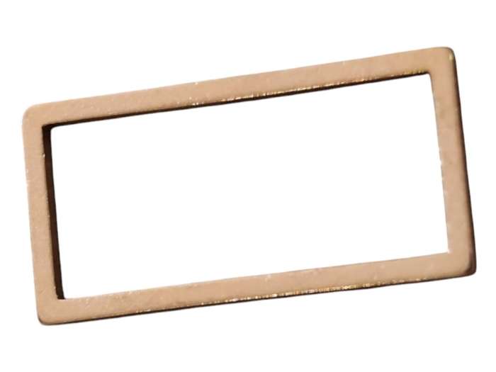 Rectangle shape pendant, Stainless Steel, rose gold 16mm