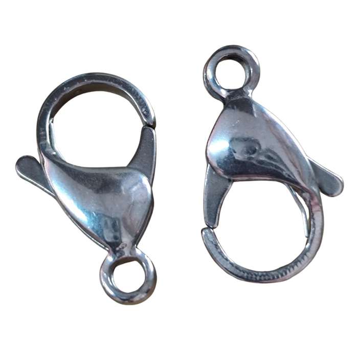 2x Stainless steel lobster clasp, 20mm