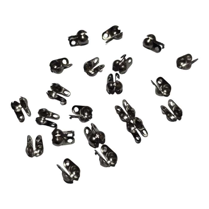10 pairs Clamshell bead end, Stainless steel, 6mm