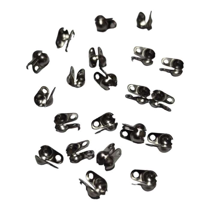 10 pairs Clamshell bead end, Stainless steel, 6mm