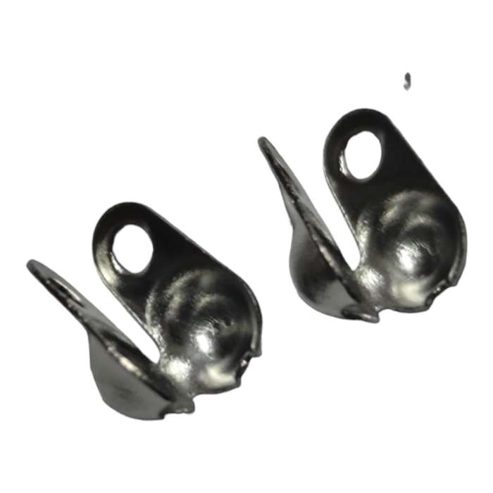 10 pairs Clamshell bead end, Stainless steel, 6mm