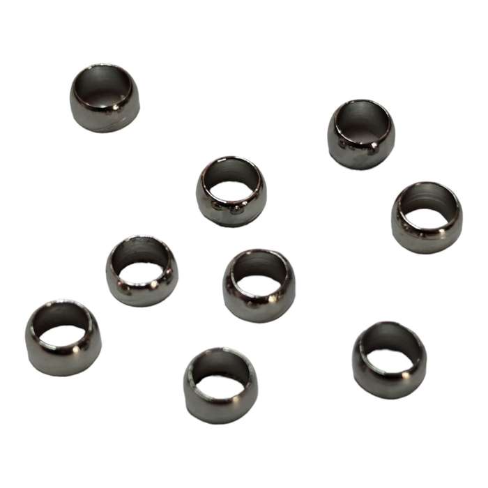 9 x Round shaped bead, stainless steel, 4mm x 3.1mm