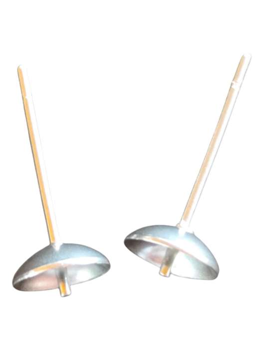 Pair of stud post 6mm, Stainless steel, silver