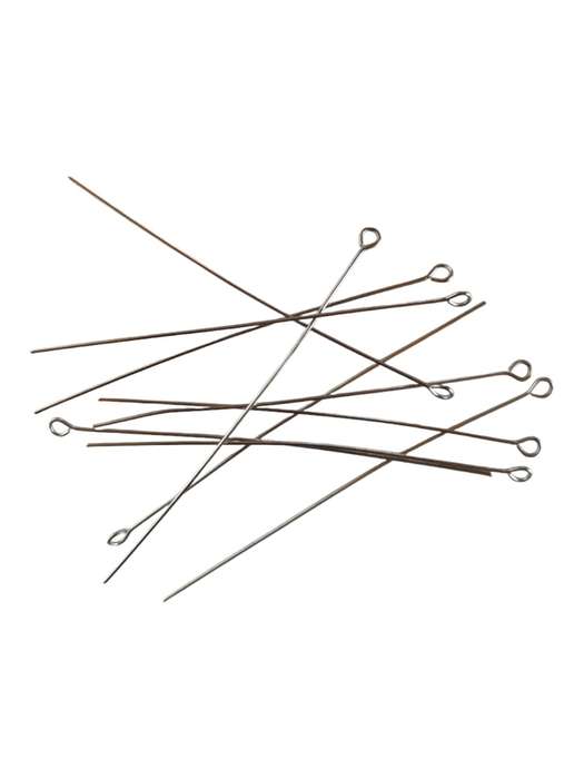 400x Silver coloured eye pins, 0.6 x70mm, Stainless steel