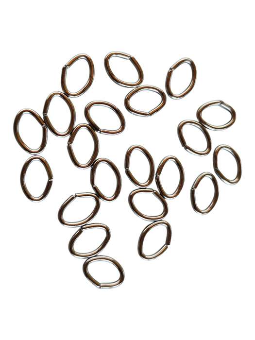 8mm x 5mm, 1mm thick, Oval Jumprings in stainless steel, 20 Pcs