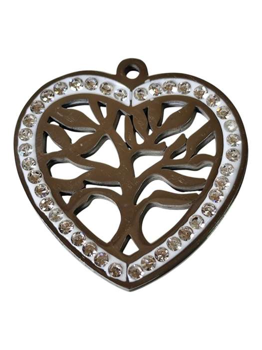 Tree within a heart pendant, Stainless steel, 3.2 x 3.2cm