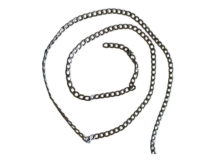 Stainless steel flat curb chain, 5x4mm, 1 meter