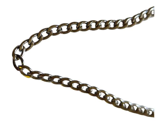 Stainless steel flat curb chain, 5x4mm, 1 meter