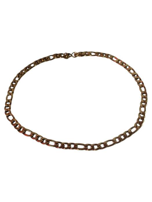 Stainless-steel Figaro chain in gold, 65cm long including clasp, 9.05mm wide chain