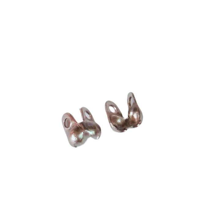 Clamshell bead end, Stainless steel, 3.5mm, 70 pcs